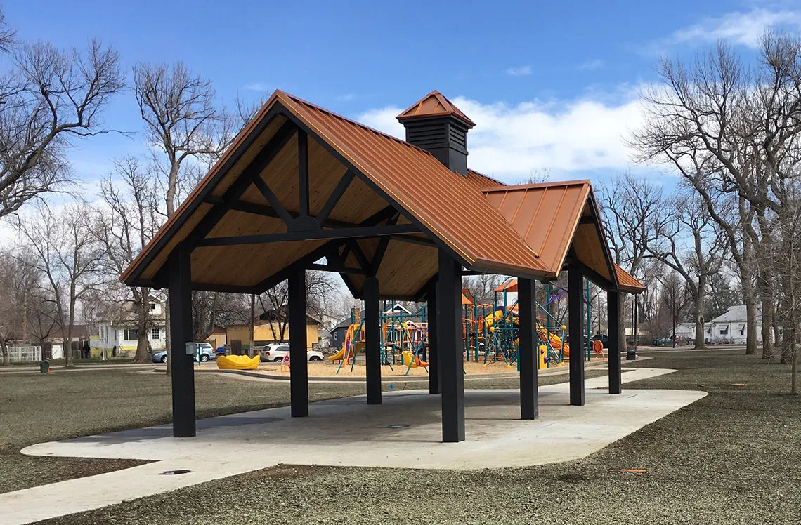Shade structure at Archibeque Park in Greeley, CO